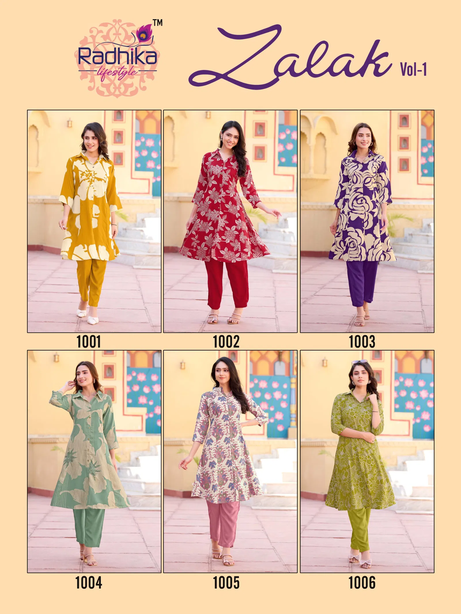 Zalak Vol 1 By Radhika Rayon Foil Printed Kurti With Bottom Wholesale Online